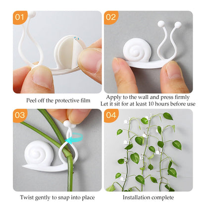 Plant Climbing Wall Fixture Clips,50PCS Self-Adhesive Plant Wall Clips,Garden Climbing Vines Fixing Clip,Invisible Fixing Hook,Reusable Pothos Plant Fixer for Indoor Outdoor Decoration(Clear,50)