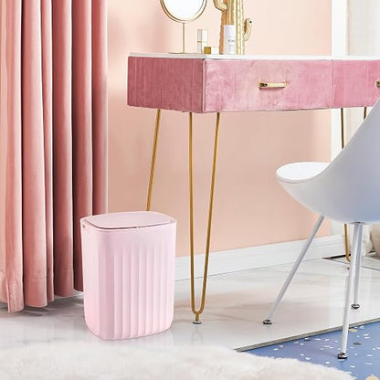 ELPHECO 3.5 Gallon Waterproof Motion Sensor Bedroom Trash Can with Lid Bathroom Accessories, Bathroom Decor Automatic Garbage Bin for Living Room Office, Pink