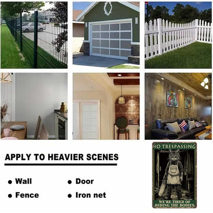 Halloween Garage Door Decorations No Trespassing Sign-8x12inch Funny Metal Tin Sign We'Re Tired Of Hiding The Bodies