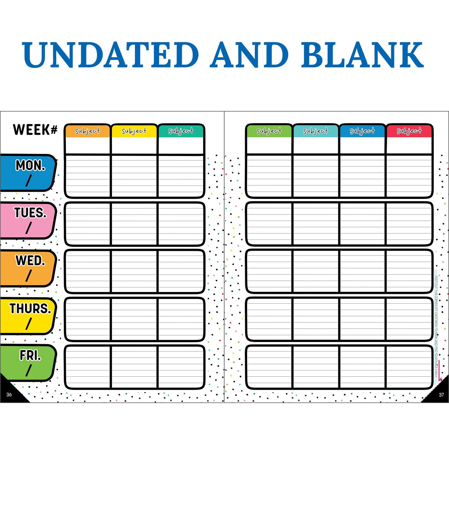 Carson Dellosa Happy Place Teacher Planner 2026-2027, Undated 8" x 11" Lesson Plan Book with Retro Stickers, Class Schedule, Weekly Calendar, Classroom Must Haves, Homeschool and School Supplies