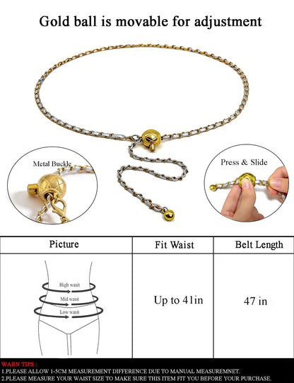 BEMYLV Leather Chain Belt Bag for Women Mini Silver Crossbody Waist Purse Fanny Pack Fashion Evening Clutch Handbag Detachable