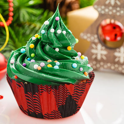 Whaline 600Pcs Christmas Cupcake Liners Buffalo Plaids Cupcake Wrappers Red Green Black Checked Xmas Muffin Liners Holiday Paper Cake Baking Cups for Christmas Party Home Kitchen Supplies