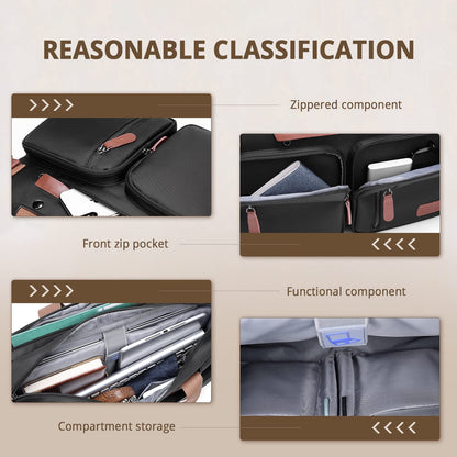 MOLNIA 15.6 inch Laptop Backpack for Men Women,3 in 1 Briefcases For Men,Messenger Bag Laotop Bag Computer Bags For Work College Travel, Black