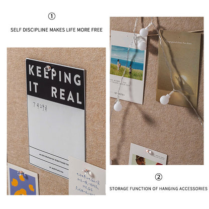 Foldable Large Bulletin Board, 60x36 Inches Cork Board Alternative, Large Felt Board Decorative Pin Board for Wall, Foldable Photo Board Self-Adhesive Vision Board with 36 Pushpins Khaki