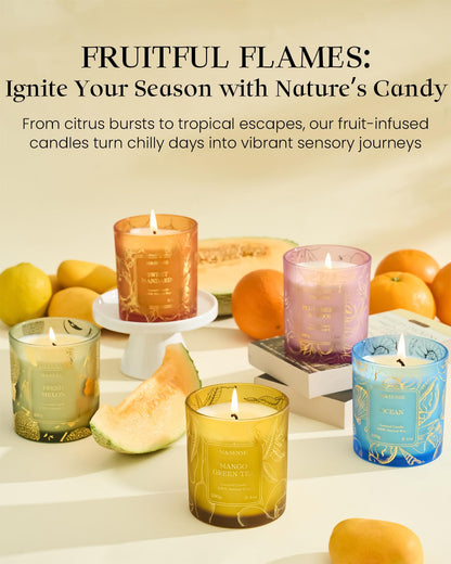 M&SENSE Sweet Mandarin Soy Candle, No Toxin Refreshing Fragrance, 8.1oz 42-Hour Long Burning, Bright Refreshing Citrus, Summer Housewarming Gift