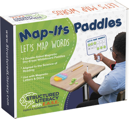 6 Map-Its Paddles for Word Mapping | Hands-On Phonemic Awareness Tool | Magnetic Dry-Erase Paddles for Phonics & Spelling | Structured Literacy & Science of Reading Classroom Resource
