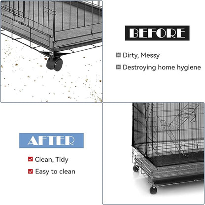 Trinkrittey Large Bird Cage Seed Catcher 31 x 118 inches Adjustable Bird Cage Net Cover Black Bird Cage Cover Elastic Band Mesh Cage Cover Skirt Nylon Mesh for Parakeet Parrot Cages