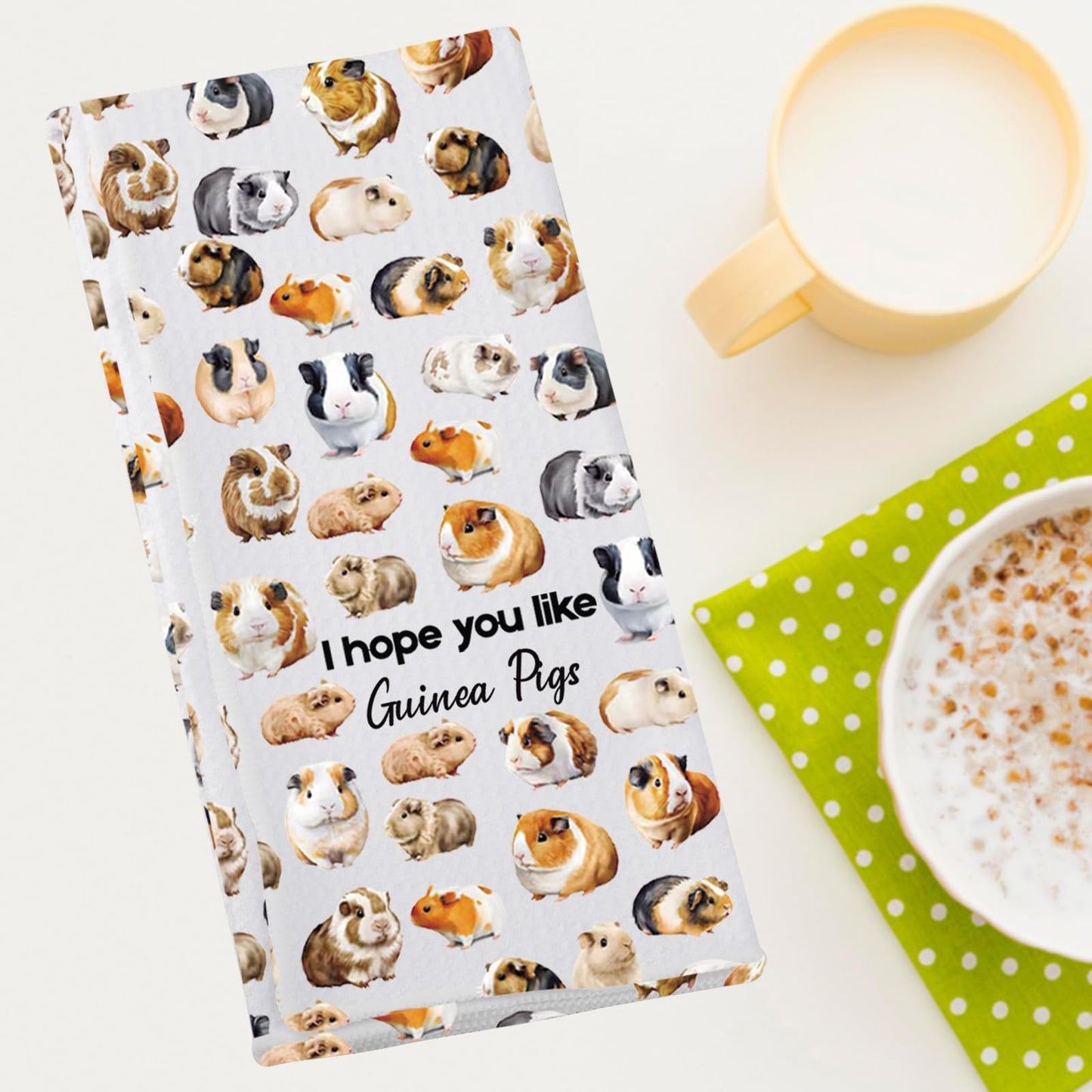 G2TUP Guinea Pig Kitchen Towels Guinea Pig Owner Gifts Guinea Mom Gifts i Hope You Like Guinea Pigs Hand Towels Cavia Porcellus Gifts (GuineaPig kt)