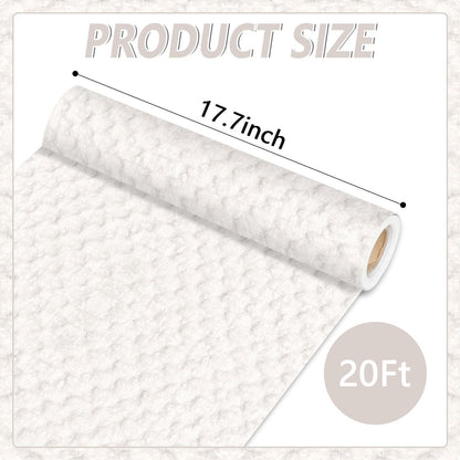 Qyeahkj White Woven Bulletin Board Paper Roll Rustic Bulletin Board Background Paper Fade Resistant Classroom Decoration Poster Art Craft Home Wall Education Decor Supplies 17.7in x 20ft