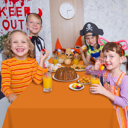 MASHAN 12Pcs Halloween Tablecloth Plastic Orange Black Purple Green Table Cloths Disposable Rectangle Table Covers for Halloween Theme Kids Birthday Witch Vampire Party Decorations, 54 x 108 Inch