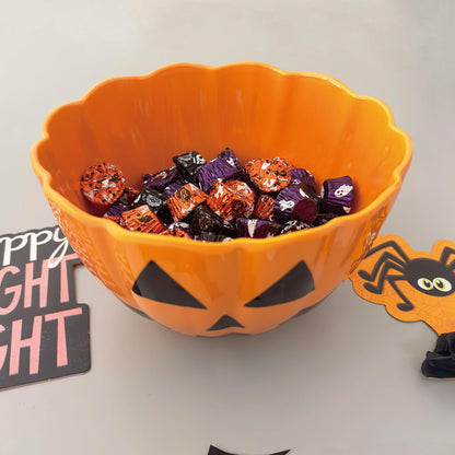 UP Halloween Pumpkin Melamine Candy Bowl, Mixing Bowl for Charcuterie, Food, Fruit, Salad, and Snack, BPA-Free, Dishwasher Safe, Shatter-Proof, Orange, 9 Inch
