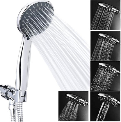 High Pressure Handheld Shower Head Briout 5-Settings Powerful Water Spray Shower Head against Low Pressure Water Flow with Stainless Hose and Adjustable Mount