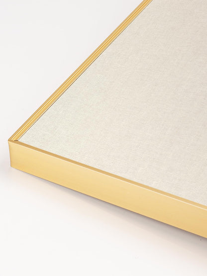 Lightomorrow Bulletin Board 40 x 30 inches, Oatmeal White Pin Board, Golden Aluminum Framed Fabric Cork Board with 10 Push Pins