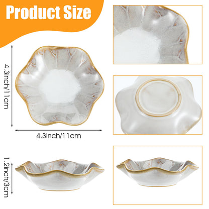 wutfuooo 8 Pcs Lotus Leaf Ceramic Ring Dish Jewelry Dish Holder Small Trinket Tray Plate for Earrings Necklaces Bracelet Key