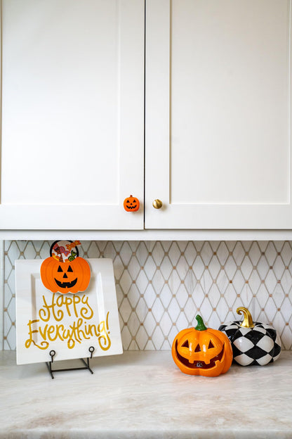 Knobēz 12pk Jack o Lantern Decorative Knob Covers for Halloween Decor