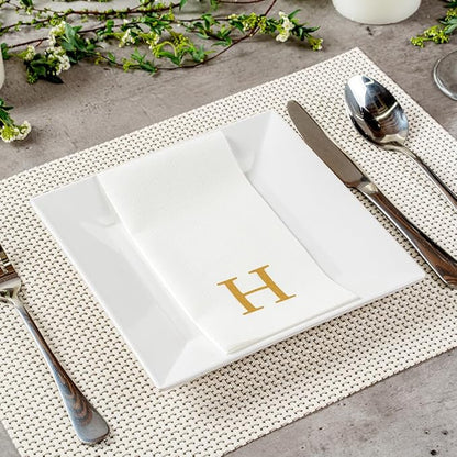 Luxenap 15.8 X 7.9 Inch Linen-Feel Guest Towels, 50 Lettered Hand Towels