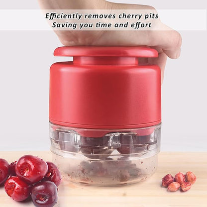Cherry Pitter Multi 7-IN-1 Stainless Steel Cherry Pitter Tool Cherries Corer Making Cherry Jam (Red)