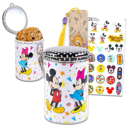 Disney Mickey Mouse Cookie Jar for Kitchen Counter - Bundle with Mickey and Minnie Jar with Lid for Snacks Cookies Food Storage Plus More | Mickey Mouse Kitchen Accessories