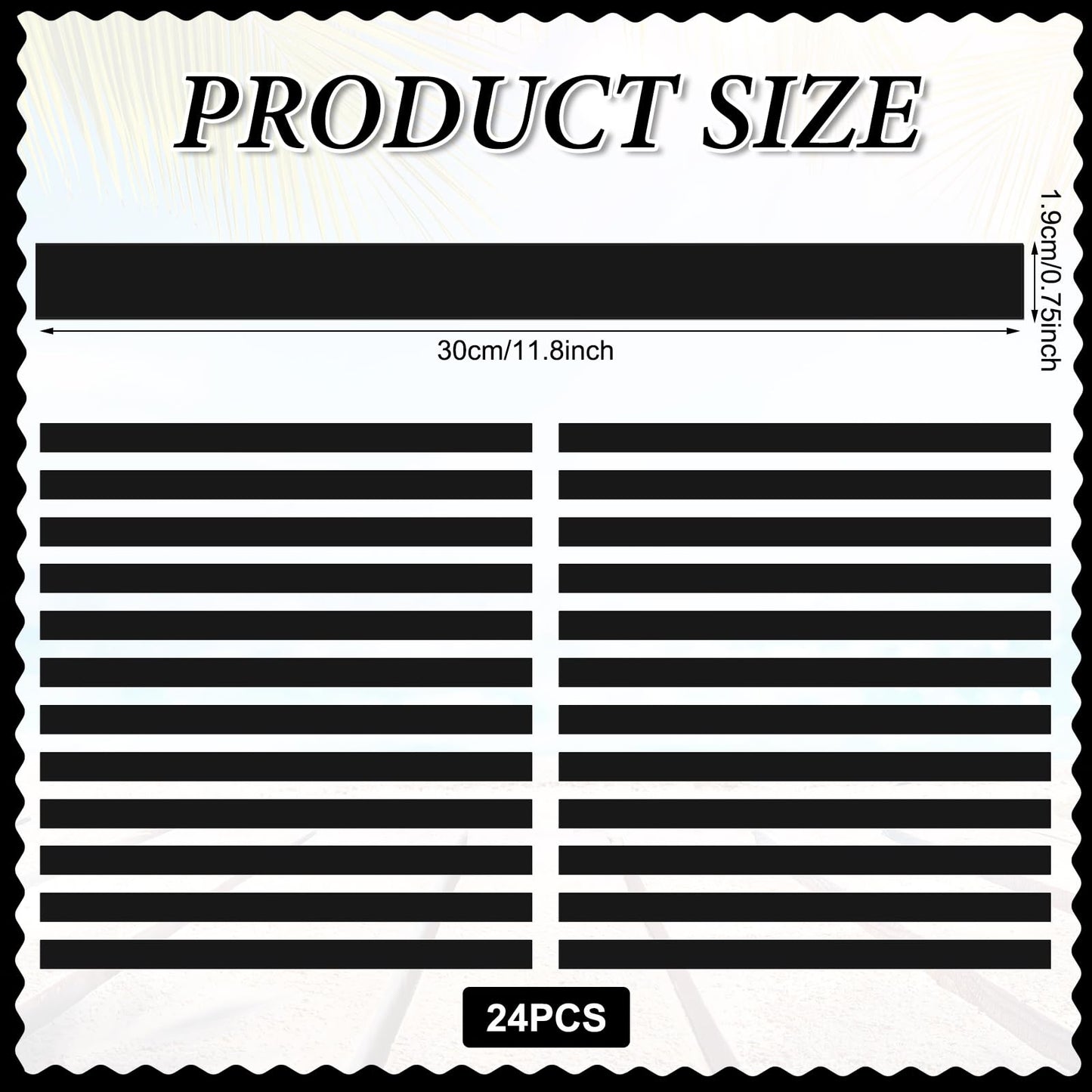 Colarr 24 Pcs Mini Magnetic Strips, 12" x 0.75" Black Magnetic Borders for Classroom Whiteboard Magnet Border Strips Bulletin Board Borders for Office School Chalkboard Trim Decor