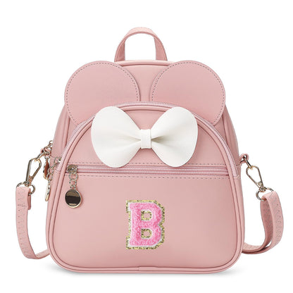 VLJTM Birthday Gift for 2 3 4 5 6 7 8 9 10 Year old Girls Personalized Initial Toddler Mini Backpack Purse for Kids-Pink-B