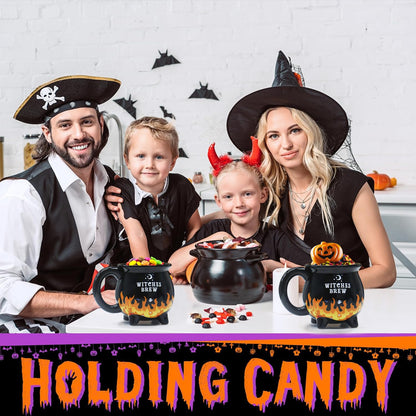 RAISLY Witch Brew Cauldron Coffee Mug, 300ml/10oz Heat Flame Color Changing Beverage Mugs, Adorable Sorceress’s Potion Themed Water Cups, All-Season Drinkware, Ideal for Birthday and Halloween