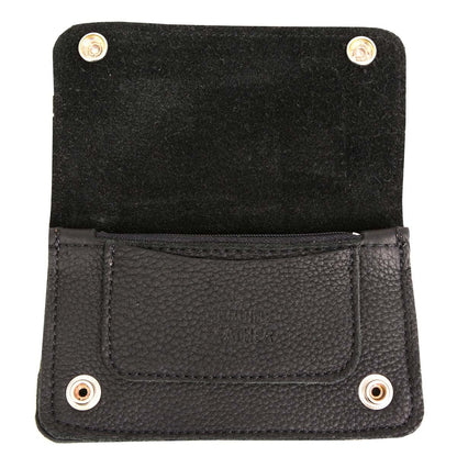 Milwaukee Leather MLW7883 Men's 6” Black Premium Leather Soft Biker Wallet - Bi-Fold Anti-Theft Stainless Steel Chain - One Size