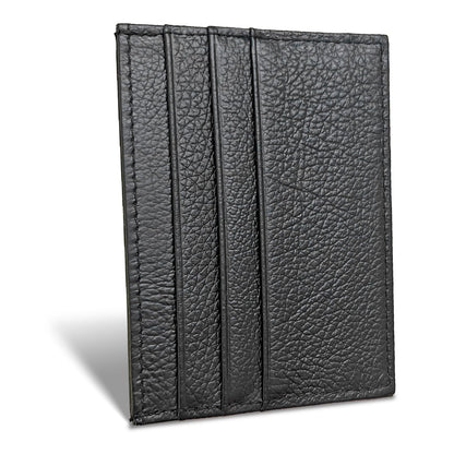 WOXVM Credit Card Holder Wallet RFID Blocking Slim Credit Card Cases Holder Premium Leather Minimalist Front Pocket Small Wallet with 6 Card Slots and 1 Pockets for Men Women (Black)