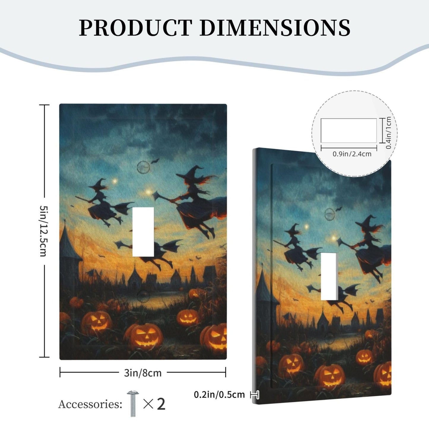 Decorative Art Light Switch Covers Halloween Sky Single Toggle Wall Plate Decorative Switchcover Electrical Switchplate for Home Decor