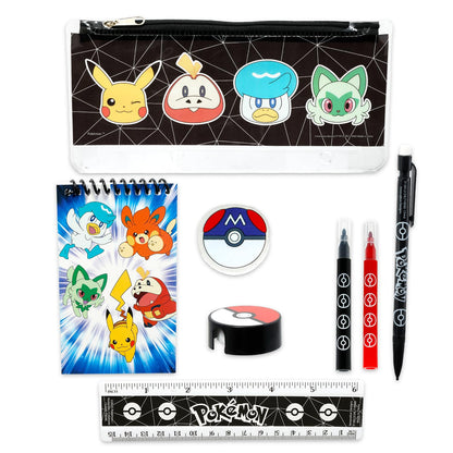 Pokemon Back to School Set for Kids - 11 Piece Bundle with Pikachu Folders, Notebook, Pencils, Bookmark, Stickers, and More | Nintendo School Supplies
