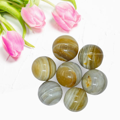 Amazing Gemstone Lace Agate Crystal Ball - 1" Inches Crystal Sphere Meditation Balls for Witchcraft and Decorative Balls - Crystals and Healing Stones Beginners Gift (Pack of 1)