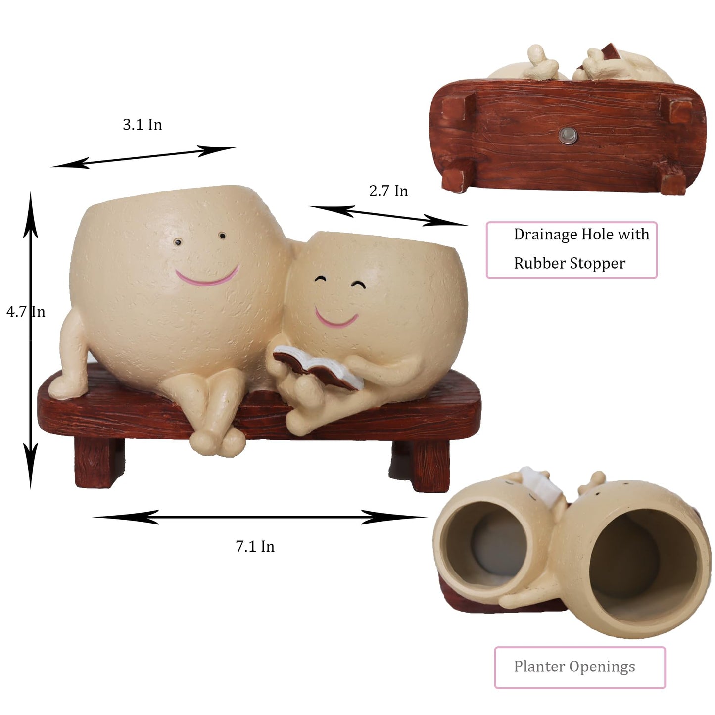 Dolkgy Face Pots for Plants, Cute Head Planter Flower Pots for Indoor Outdoor Plants, Modern Lady Head Vase Girl Face Planter, Unique Plant Pots, Macetas