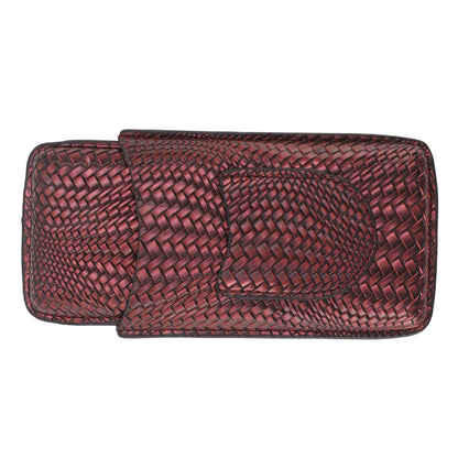 Travel Leather Cigar Case, 3 Finger Cigar Case Elegant Woven Pattern Gift Giving with Front Pocket for Office for Party()