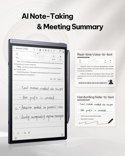 iflytek AINOTE Air 2 Bundle - Black Folio Case, 8.2-inch AI Note-Taking Tablet Writing Paper Tablets, Digital Notebook with Pen, Voice-to-Text Transcription, Multi-Languages Chatgpt Support