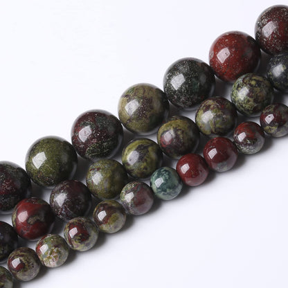 8MM Dragon Blood Stone Round Loose Beads Natural Gem Beads Crystal Energy Stone Beads for Jewelry Making DIY Bracelet Necklace