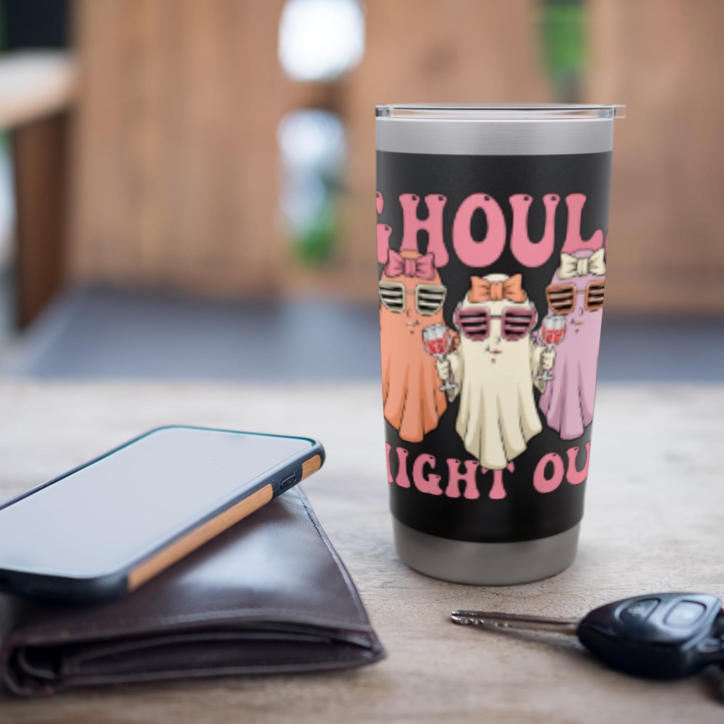 Ghouls Night Out Spooky Women Halloween Party Wine Ghosts Stainless Steel Insulated Tumbler