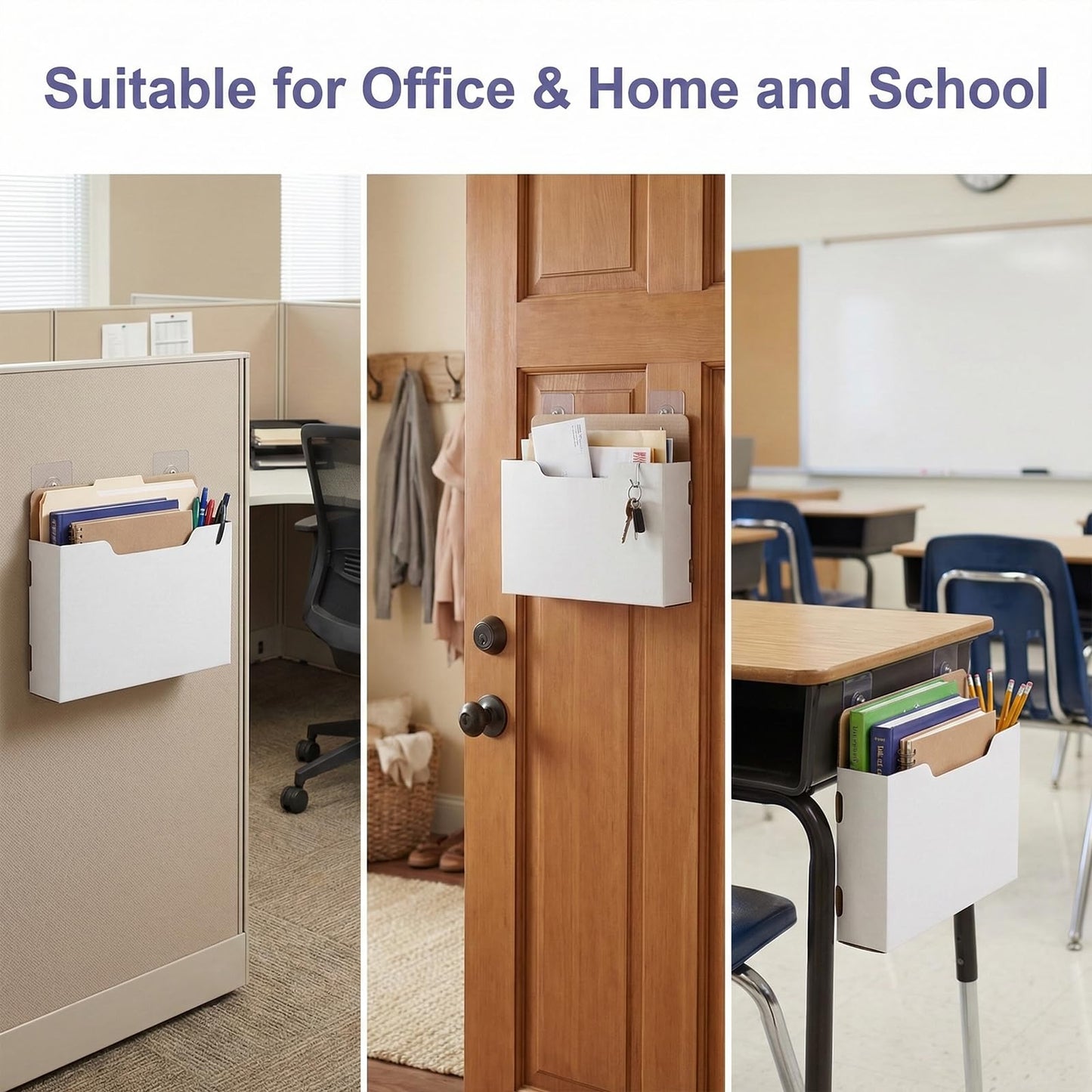 AXYCXIN 12 Pack Wall Mount File Holder, Mail File Organizer, Mail Paper Orgnization Hanging File Holder for Office, School, Storage Organization