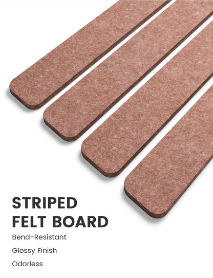 Fluxynara Cork Board Alternative Felt Strip Board 8-Pack 13"x2", Office Pin Board with 50 Push Pins, Adhesive Install for Bedroom Door & Home Office (Terracotta)