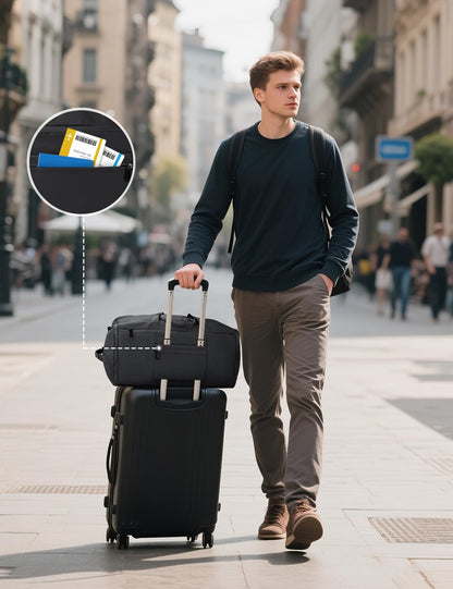 Noozion Garment Duffle Bag for Travel, 3-in-1 Convertible Carry On Suit Bag with Shoe Compartment, Lightweight Overnight Business Travel Bag for Men Women
