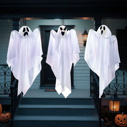 JOYIN 3 PCS Halloween Party Decorations 27.5" Hanging Ghosts, Cute Flying Ghosts for Front Yard Patio Lawn Garden Party Décor and Holiday Decorations