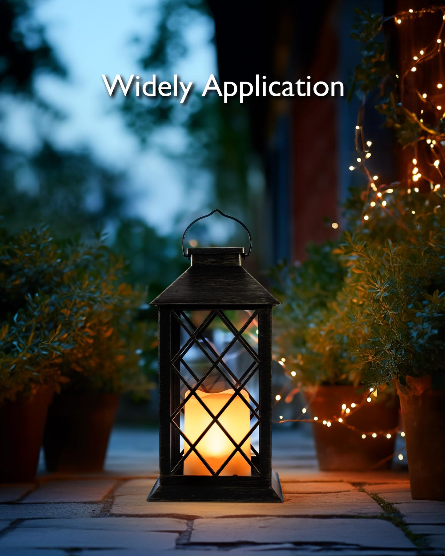 Homemory Solar Lanterns Outdoor Waterproof Hanging with Flickering Flameless Candles, 2 Pack Garden Outdoor Lantern Decorative for Patio Front Porch Backyard Balcony Cabin Outside (Bronze)