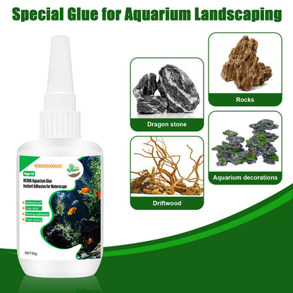 Hygger CO2 Special Aquarium Liquid Glue for Fish Tank Landscaping, Aquarium Safe Instant Glue for Driftwood, Rocks, Stones,Build Beautiful Waterscapes,Cannot Be Used for Aquatic Plants or Corals