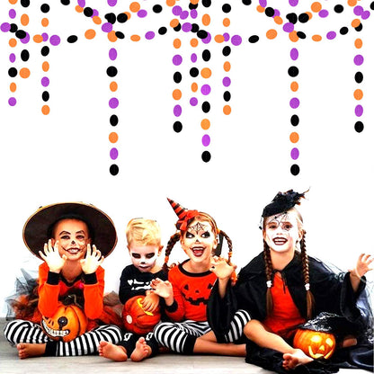 Black-Orange Purple Halloween Party-Decorations Streamers-Garland - 52ft Birthday Baby Shower Decorations Paper Banner, Graduation 2025 Glitter Hanging Decoration Bunting Supplies Lasting Surprise