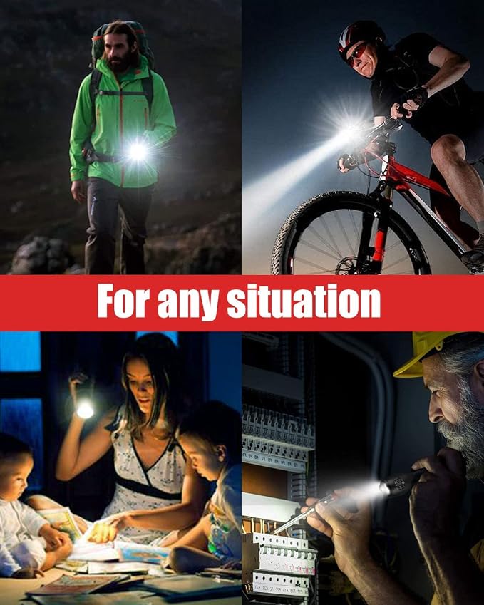 Victoper LED Flashlight 4 Pack, Bright Tactical Torch High Lumens with 5 Modes, Waterproof Zoomable Flash Light for Outdoor, Birthday Gifts for Men, Dorm Room Hiking Camping Essentials Gear for Guys
