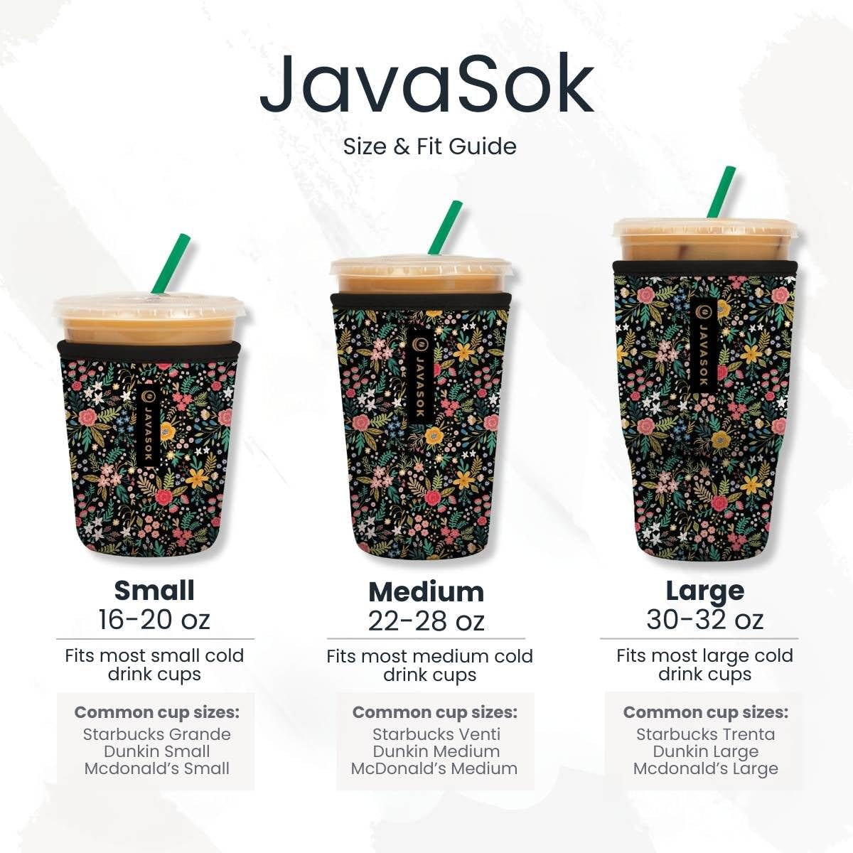 Sok It JavaSok Iced Coffee & Cold Soda Insulated Neoprene Cup Sleeve (Blue Ridge, Medium: 22-28oz)