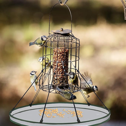 FoldTier 2 Pieces 30 Inch Universal Wild Bird Seed Catcher Hanging Hoop Platform Bird Seed Catcher Tray for Hummingbird Feeders Bee Feeder Outdoor Garden Accessories