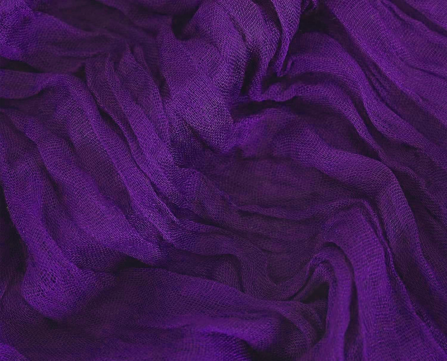 MDS® Pack of 10 PCS Cheesecloth Chair Sashes 17”x70” Gauze Rustic Aisle Decorations Designed Chair Bows for Wedding Birthday Baby Shower Reception Party Banquet Hotel Event Decoration - Purple