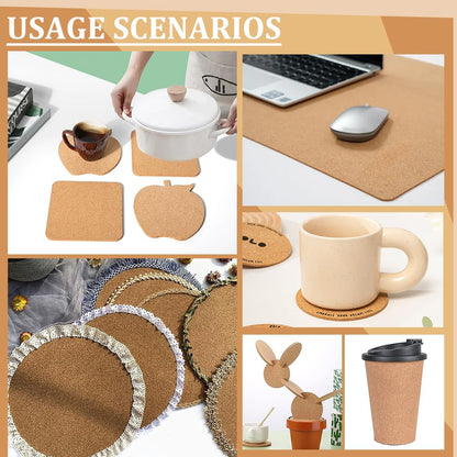 BENECREAT 8 Pack 12x12 Inch Cork Board 3mm Thick Cork Board Tiles Square Cork Tiles Coaster Cork Sheets Tiles for Bulletin Boards, Wall Decoration, DIY Crafts