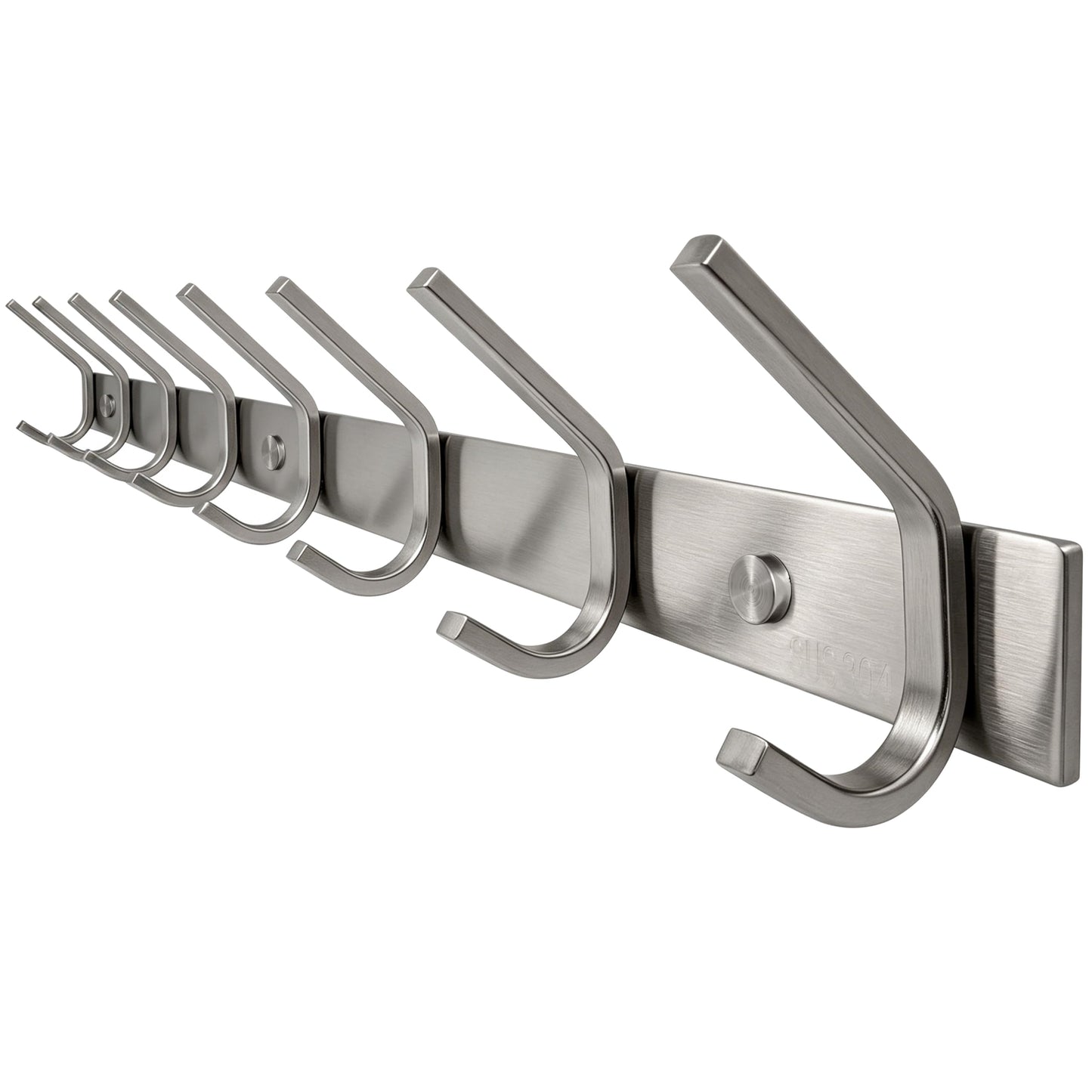 WEBI Heavy Duty 24 Inch SUS 304 Coat Bath Towel Hook Hanger Rail Bar with 8 Hooks,Brushed Finish,for Bedroom,Foyers,Hallways Home Office Storage Organization, C-CBG08