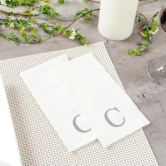 Luxenap 15.8 X 7.9 Inch Linen-Feel Guest Towels, 2000 Lettered Hand Towels