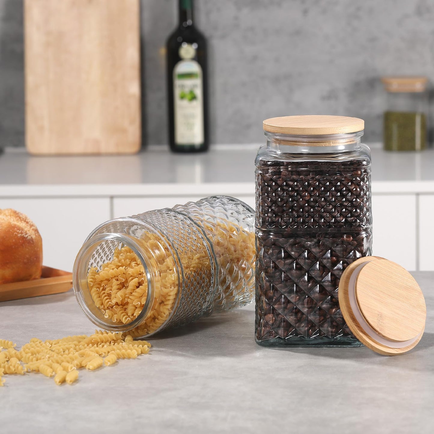 Galazzz 90 OZ | 2600ml Large Glass Jar with Airtight lid | Glass Container | Storage Containers for Cookie Candy